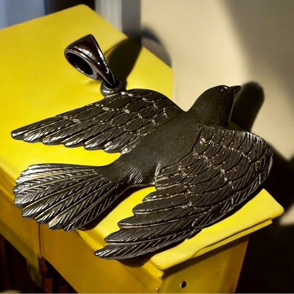 Southwestern Native American Style Peaceful Dove Pewter Bohemian Pendant - Picture 3 of 5